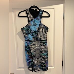 Parker Tobias Dress - Revolve Asymmetrical Blue and Black Mini Dress